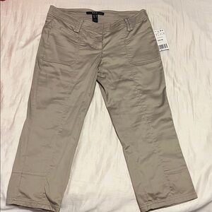 Mango Sheen Beige CaprisTrousers with